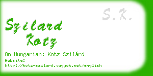 szilard kotz business card